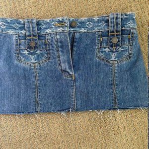 Most beautiful Vintage Louis Vuitton Monogram mini denim skirt